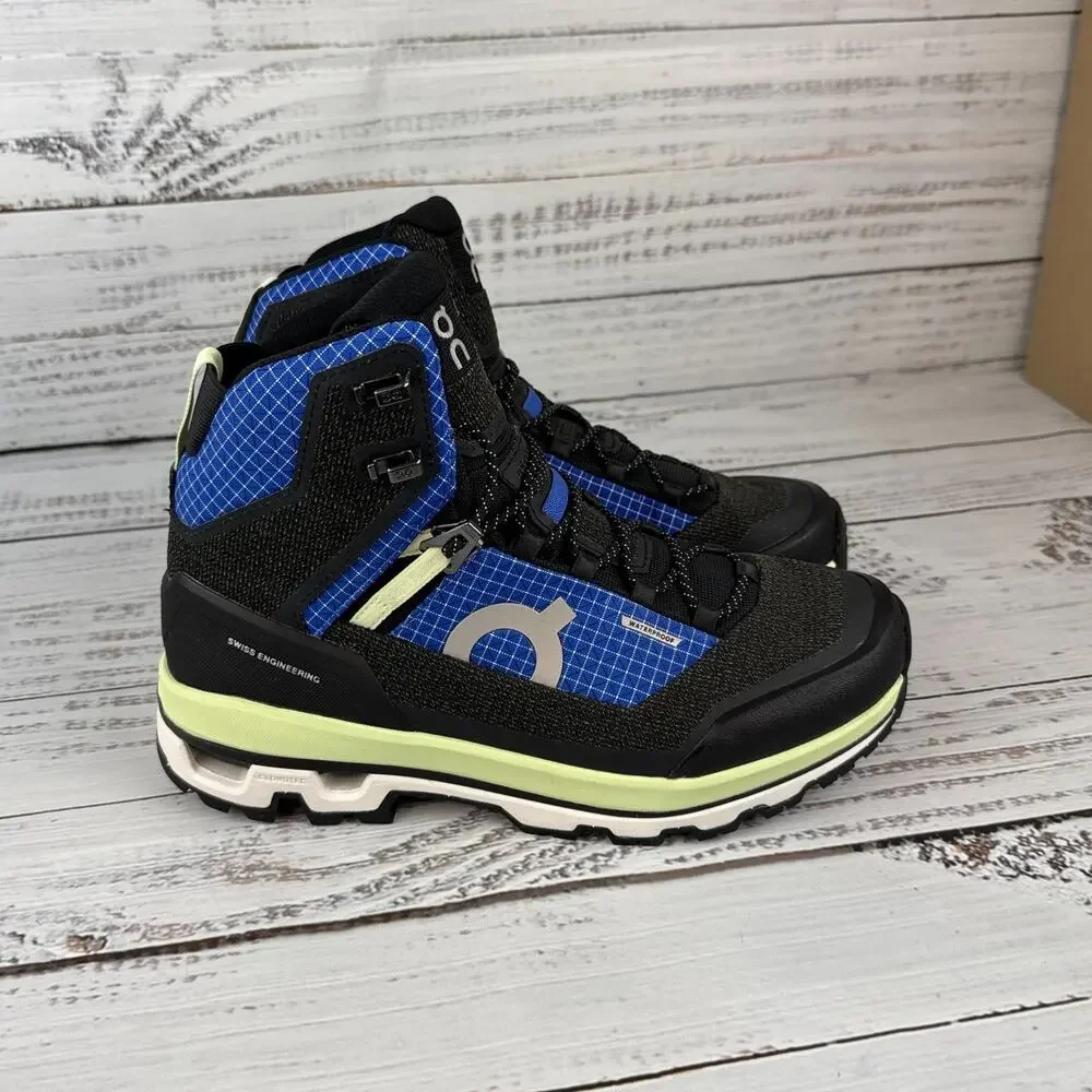 On Cloudalpine Waterproof Womens US 8 Hiking Boots Black Blue